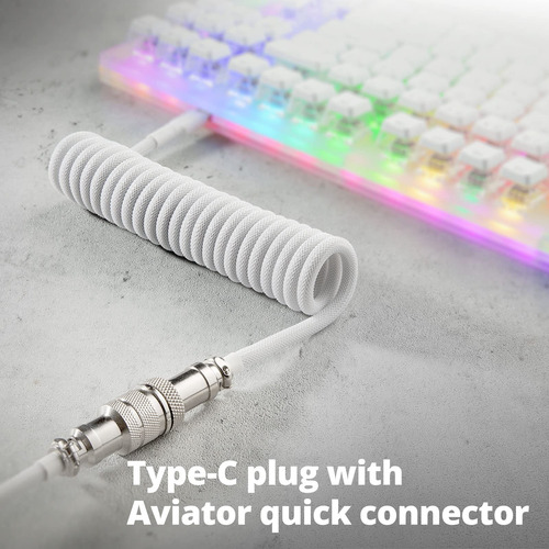 Cabo Usb-c Para Usb-a Em Espiral Personalizado Para Teclado