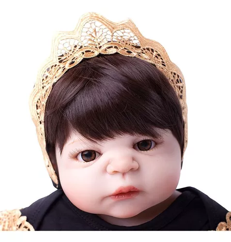 Boneca Bebê Reborn Menina Realista Linda Toda Silicone 55 Cm