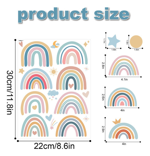 Arco Iris Con Temas De Vinilo Estético Pegatinas De Pared