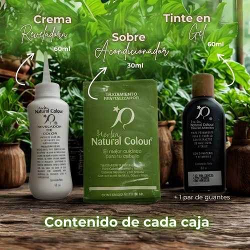 Tinte Cabello Sin Amoniaco Sin Parabenos Extractos Naturales Rubio Oscuro 3 Pack