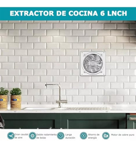 Extractor De Aire Cocina De 6 Pulgadas, Potente Ventilador