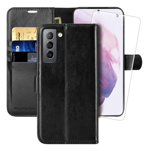 Wallet Case Compatible For Samsung Galaxy S8/s9/s10/s20/s21[rfid Blocking] Flip Folio Leather Cell Phone Cover With Credit Card Holder
