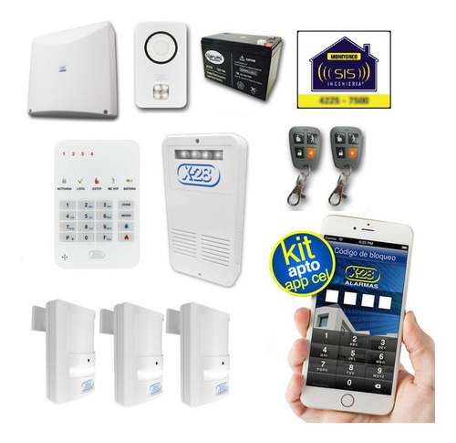 Imagen 1 de 10 de Kit Alarma Domiciliaria X28 Casa Llamador Regalos