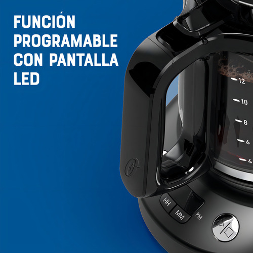 Oster® Cafetera Programable 12 Tazas Negra Bvstdcp12b