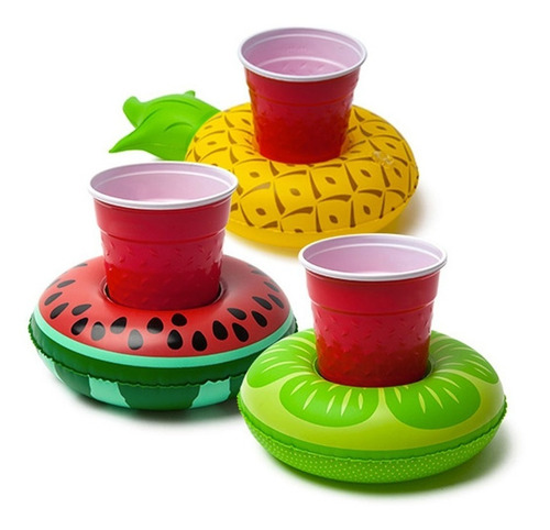 Mini Flotadores Porta Vasos Botellas (10 Unidades) Piscina