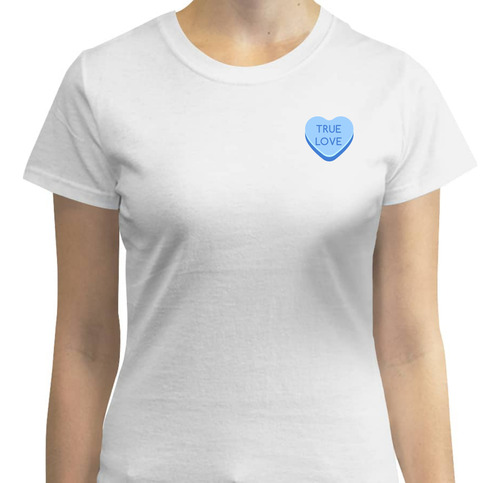 Playera Manga Corta Love You - Candy Heart - Corazón Azul