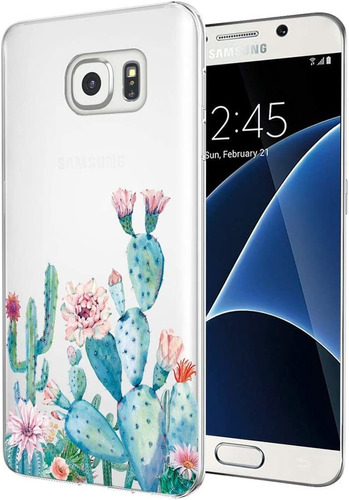 Funda Para Galaxy S7 Blanca Diseno Cactus