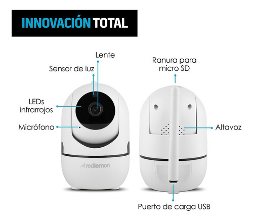- Cámara De Seguridad Wifi 360° Con Seguimiento Y Detección