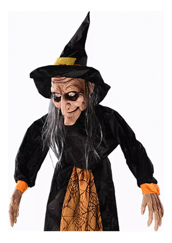 Bruja Colgante De Halloween Con Ojos Rojos, Bruja De Grito