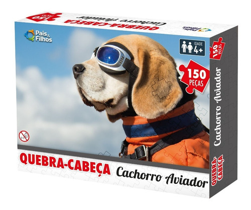 Quebra Cabeca 150 Pcs Cachorro Aviador / Pais Filhos 107661