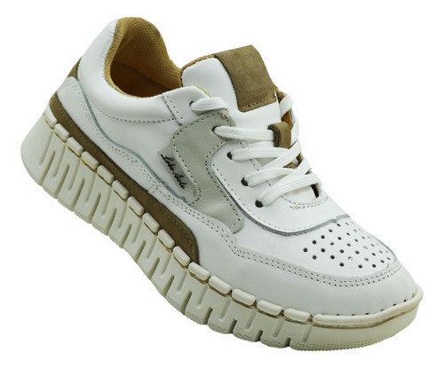 Tenis Lobo Solo 4944 Vail Blanco/nobuck Taupe/vail Moon