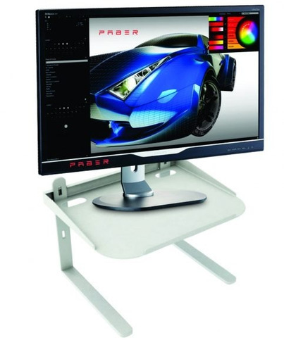 Kit 2 Suportes Monitor Ergo Em Aço 3 Regulagens Branco Nr 17
