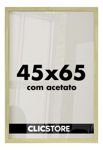  Moldura 45x65 Quadro Decorativo Acetato Poster Foto Corredor Cor Carvalho 