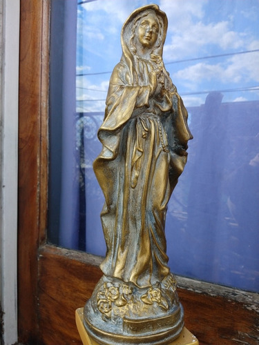 Estatua Virgen Lourdes Símil Bronce Sólo X Pedido Garantía