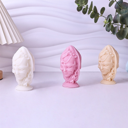 Molde De Silicona Face Candle 3d Para Mujer, Forma De Estatu