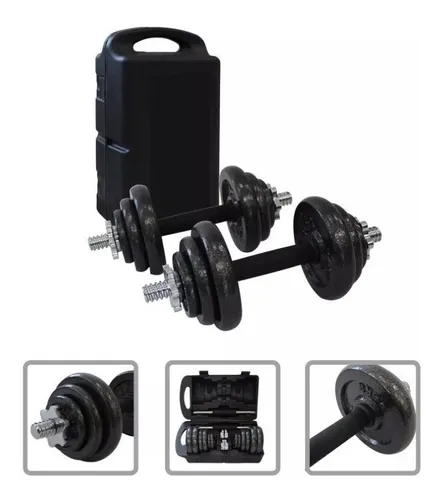Kit Mancuernas Pesas 40 Libras 12 Discos Ejercicio Gym 20k