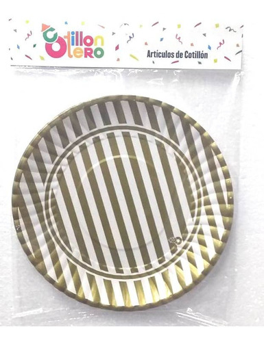 Platos Grandes Descartables Oro Y Plata Por 8 U. - 5 Soles -