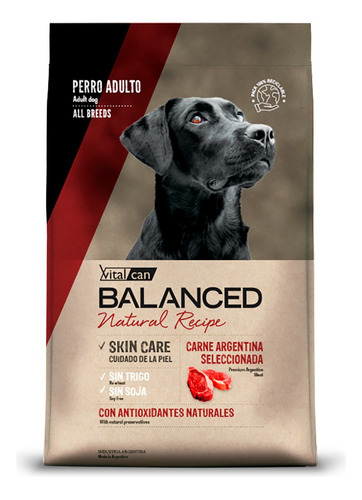 Vitalcan Balanced Natural Recipe Perro Adulto Carne 3kg