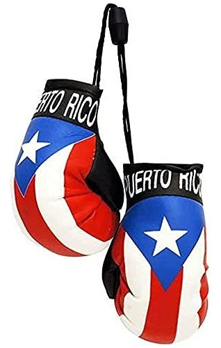 Mini Guantes De Boxeo De La Bandera De Puerto Rico Para Col.