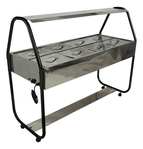 Carrinho Buffet Térmico Self Service Inox 8 Cubas 220v