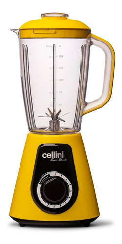 Liquidificador Cellini Super Blender 1000w - 4 Velocidades Cor Amarelo E Preto Voltagem 127v