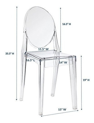 Imagen 2 de 8 de Silla Lateral De Comedor Moderna De Acrílico Modway Casper E