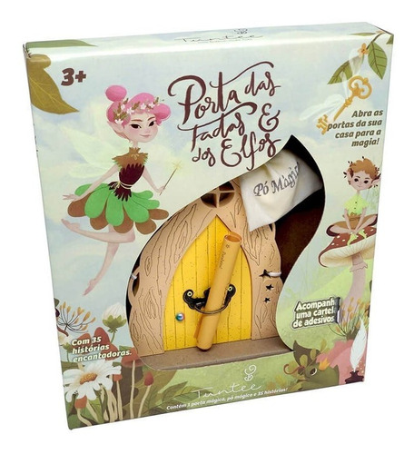 Imagem 2 de 2 de Porta Da Magia Brinquedo Infantil Em Madeira Newart Amarela