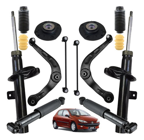 04 Amortecedor + Kit Suspensão - Peugeot 206/207 Escapade Sw