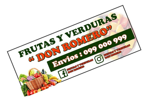 Cartel Para Comercio Frutas Y Verduras