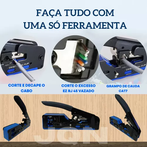 Alicate De Crimpar Rj45 Ez Passagem Rj11 Cat5e Cat6 Cat7 Pró