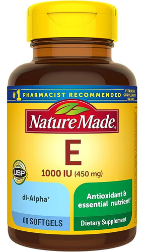 Nature Made Vitamin E 450 Mg (1000 Ui) Dl-alpha Softgels, 60