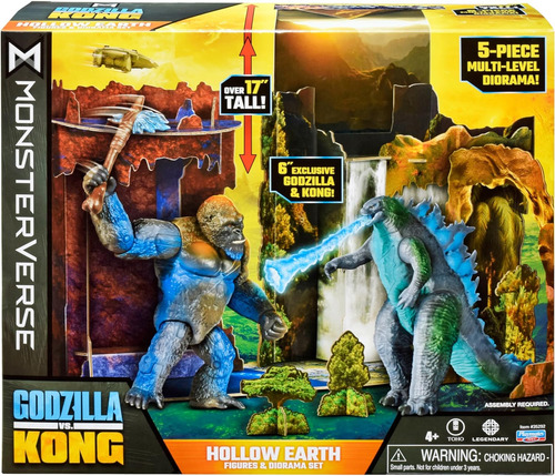 Godzilla Vs Kong Set Hollow Earth Figuras Y Dioroma Con Acc