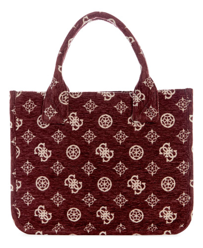 Guess Bolso Tote Sevye De 2 Compartimentos, Ciruela