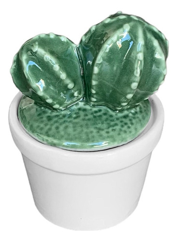 Cactus Verde Cerámica Regalo Adorno Objeto Decorativo Chico