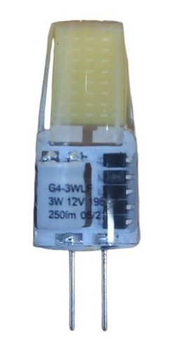 Lampara Led Bipin Calida G4 12v 3w 12,5mm Diam X 37mm Alto Luz Blanco Cálido
