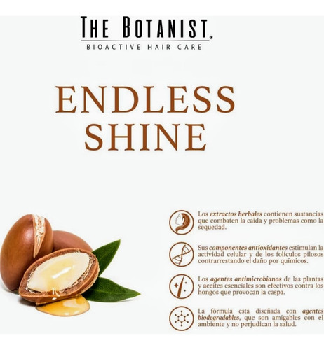 Shampu The Botanist Anti-frizz Argan Y Biotina 1l Cabello