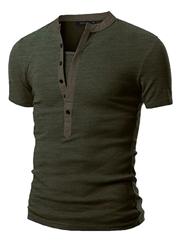 Camiseta Hombre Manga Corta Blusa Botón 9463