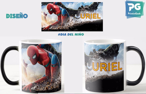 Taza Magica Spiderman Superheroes Personalizada Dia Del Niño