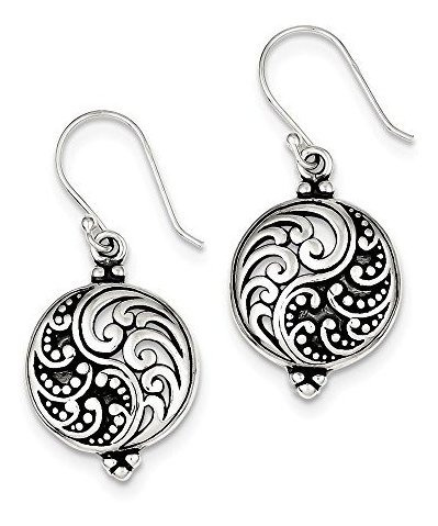 Aretes Yin Y Yang Antiguos De Filigrana De Plata Esterlina