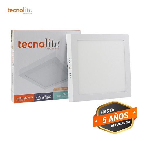 Lampara Sobreponer Techo Blanco 18w Luz Suave Cálida 18ptlle Tecnolite 18PTLLEDC30MVB