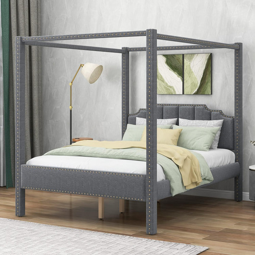 Koihome Cama De Plataforma Tapizada Moderna Tamaño Queen Con