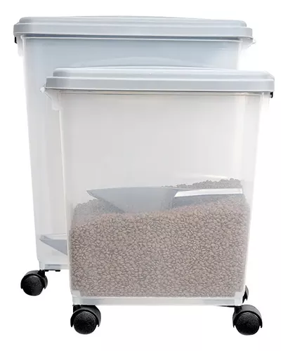 Contenedor Para Alimento Perros Gatos Con Ruedas 40l 15kg