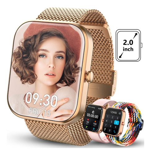 Smartwatch Mujer 2.0'' Impermeable Reloj Inteligente Llamada