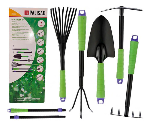 Kit Jardinagem Completo Jogo Jardim 7 Peças Palisad