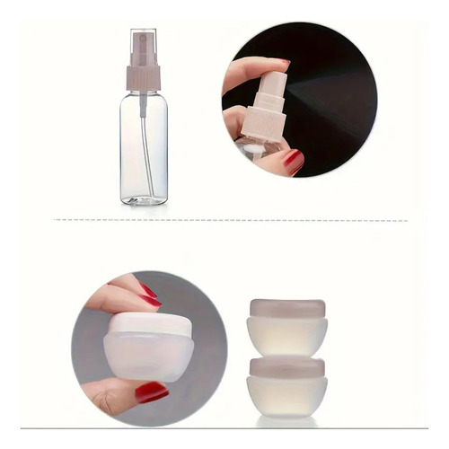 Set Botella De Viaje Dispensadora 11 Contenedores Accesorios