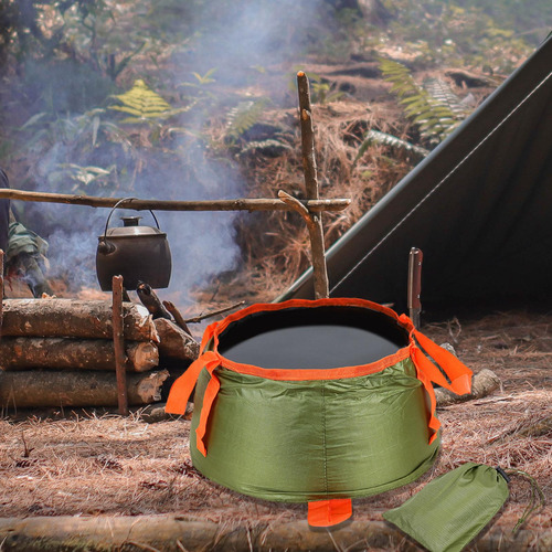 2 Piezas Camping Cubo Plegable Lavabo Contenedor De Agua