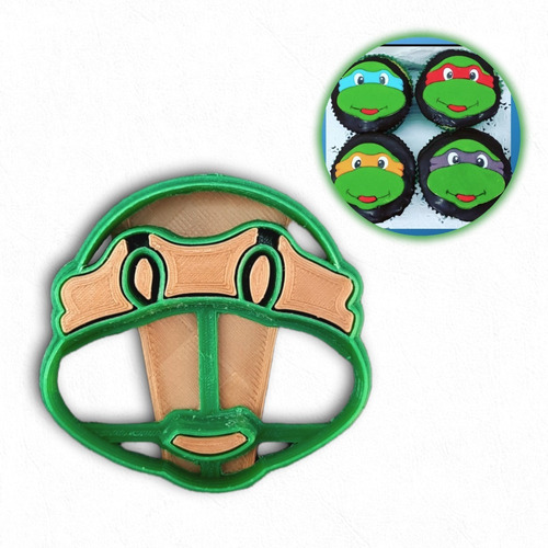 Cortantes Galletas Tortuga Ninja Cara 5cm C/ Expulsor