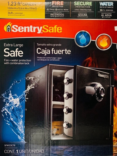 Caja Fuerte Sentrysafe Resistente Fuego/agua 34 Litros