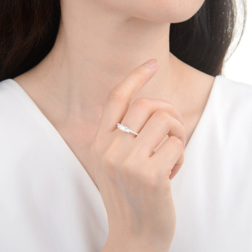 Anillo De Plata 925 Con Cubic Sortija, Solitario, Compromiso Plateado 17