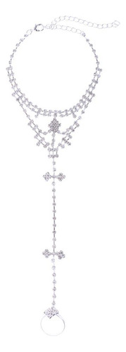 2 Tornozeleira De Cristal Strass Nupcial De Correntes Para